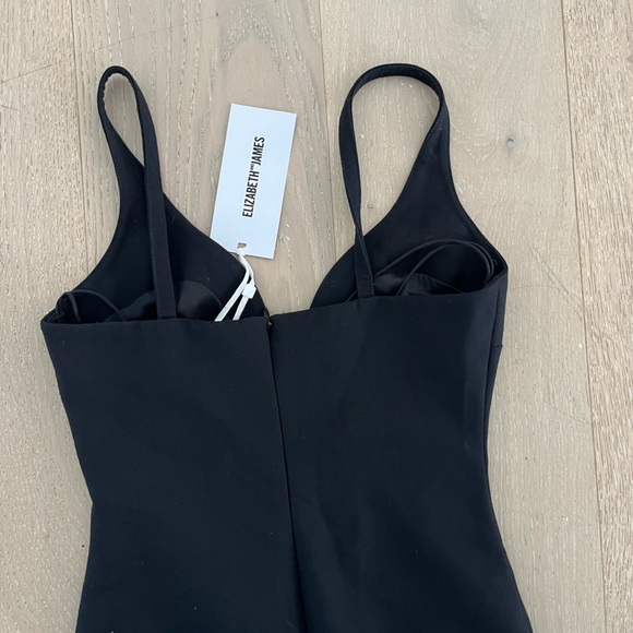 NWT Elizabeth and James Black Cocktail Dress with Side Slit - Picture 6 of 6